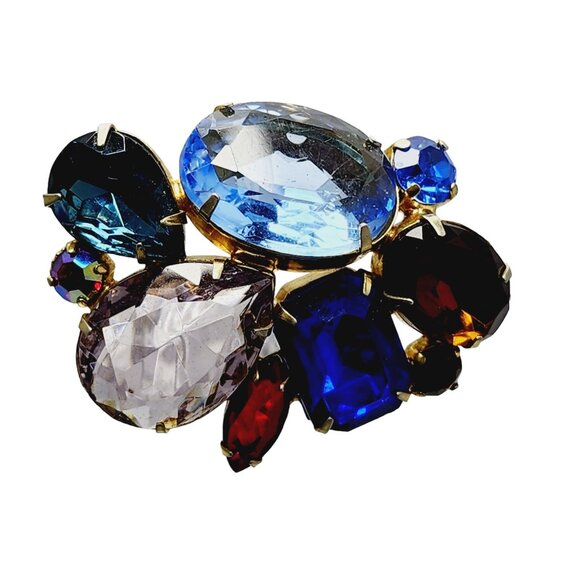 Vintage Unsigned Glass Fruit Salad Brooch (A1682) - Picture 1 of 4